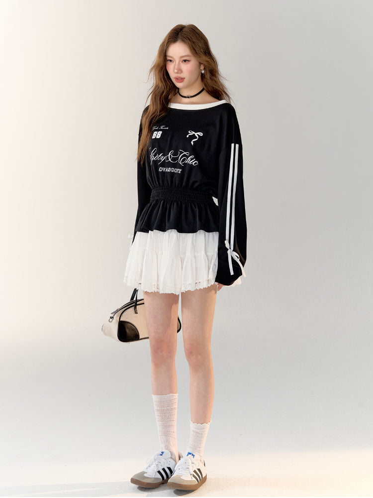 American Sporty Bow Tie Long Sleeve T-shirt - CHINASQUAD