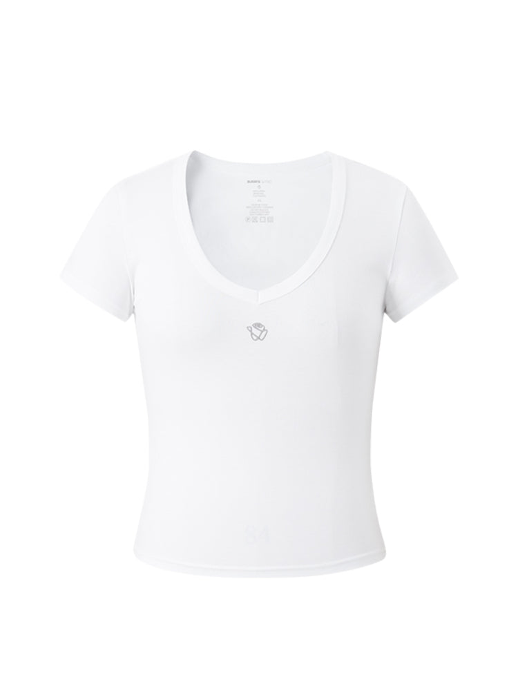 V-neck Fitted Crew-neck T-shirt - CHINASQUAD
