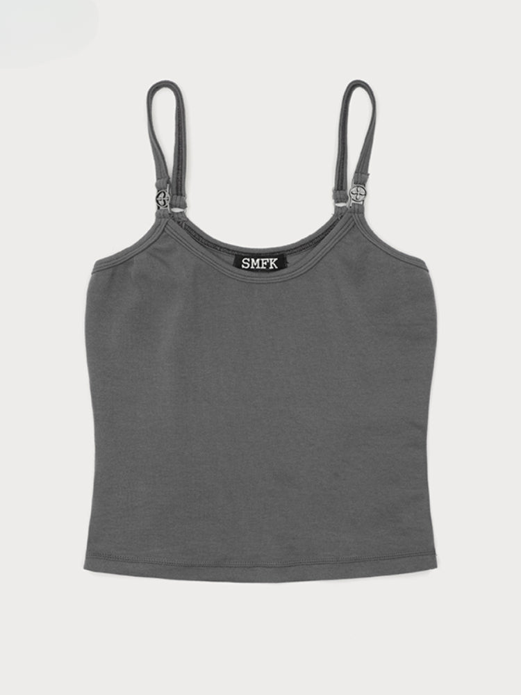 Solid-Color Simple Base Layer Slim-Fit Sports Camisole