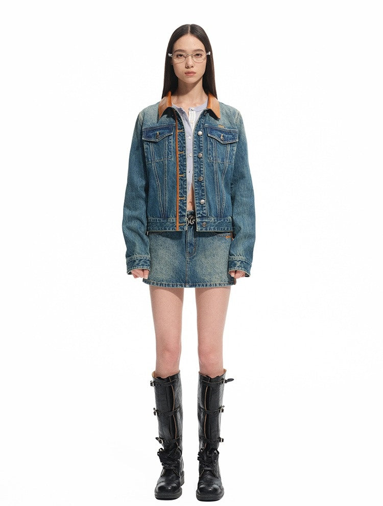 "Savanna Series" Washed Panel Denim Jacket - CHINASQUAD