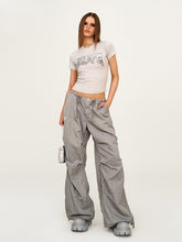 Drawstring Wide-Leg Cargo Workout Pants - CHINASQUAD