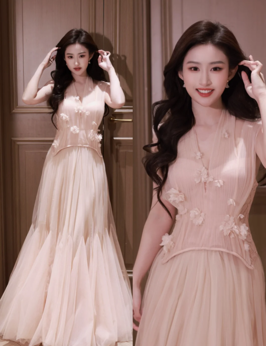 Heavy Lace Halter Corset Mesh Maxi Dress