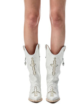 Cowhide Embroidered Mid-Cylinder Western Rider Boots - CHINASQUAD
