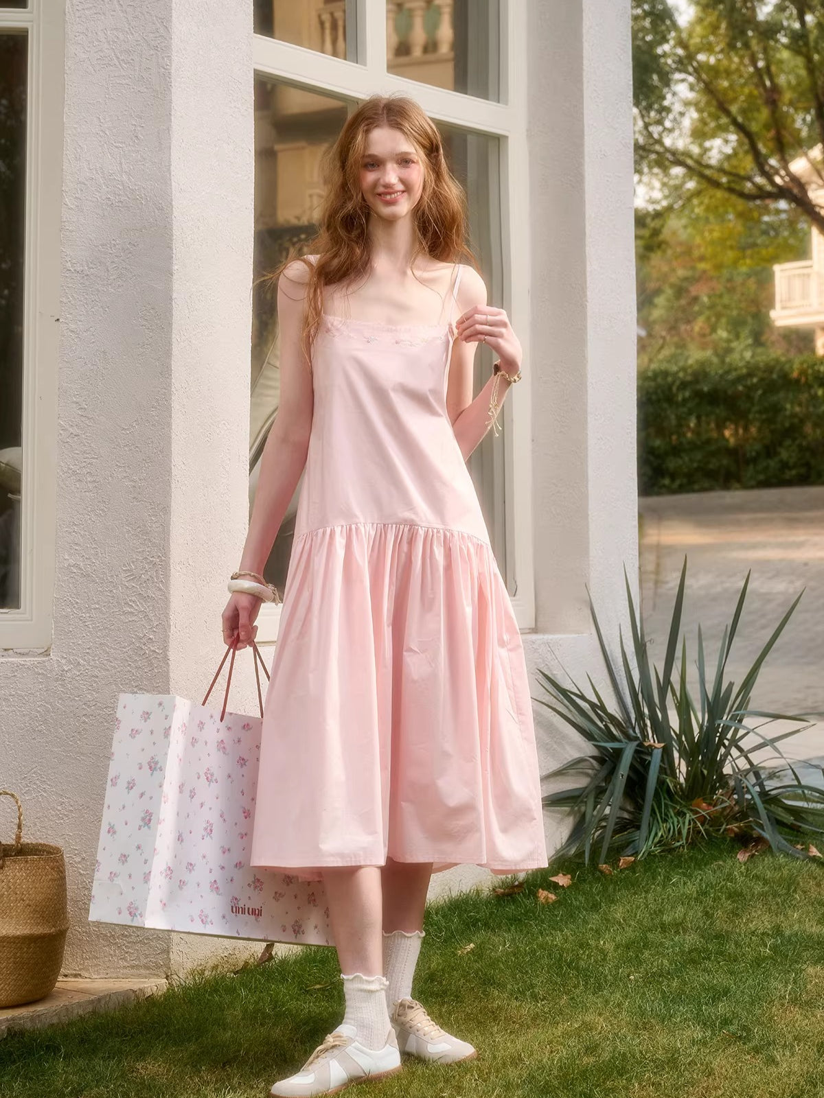 Embroidered Shirt Dress & Slip Dress Set