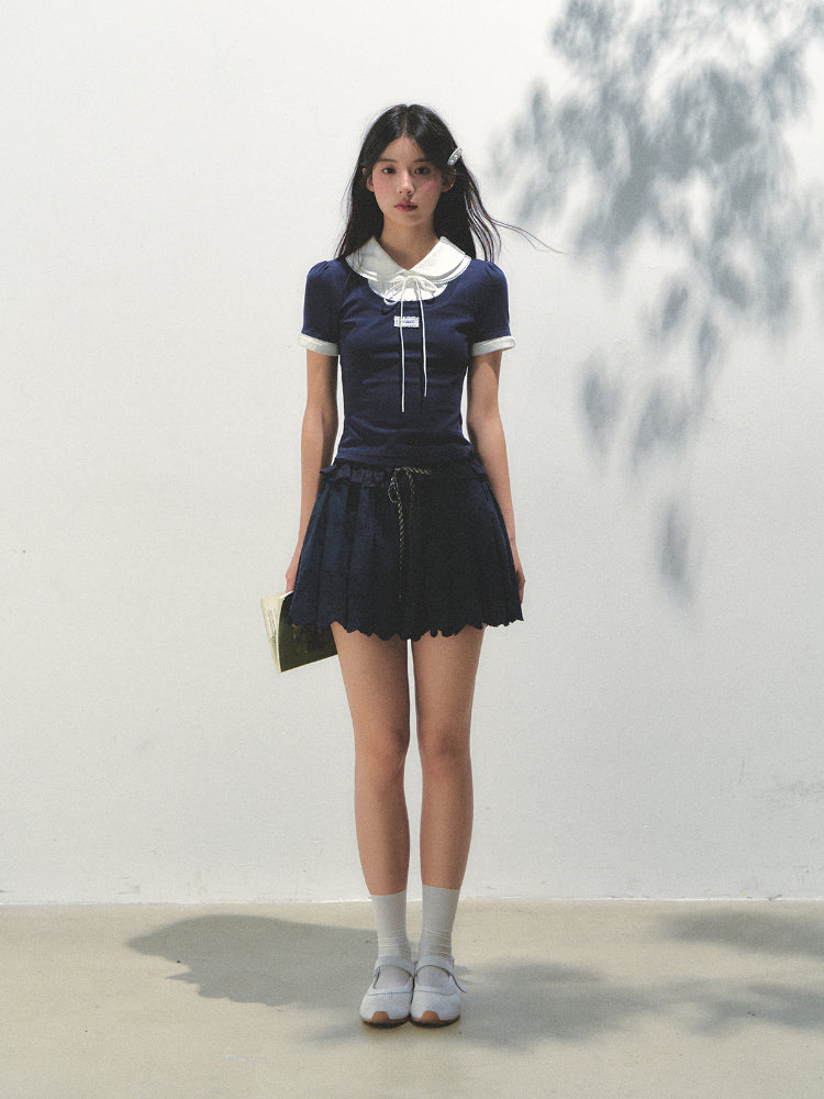 Collar Knitted Short-sleeve T-shirt - CHINASQUAD