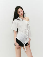 Asymmetric Shoulder 3D Floral T-shirt - CHINASQUAD