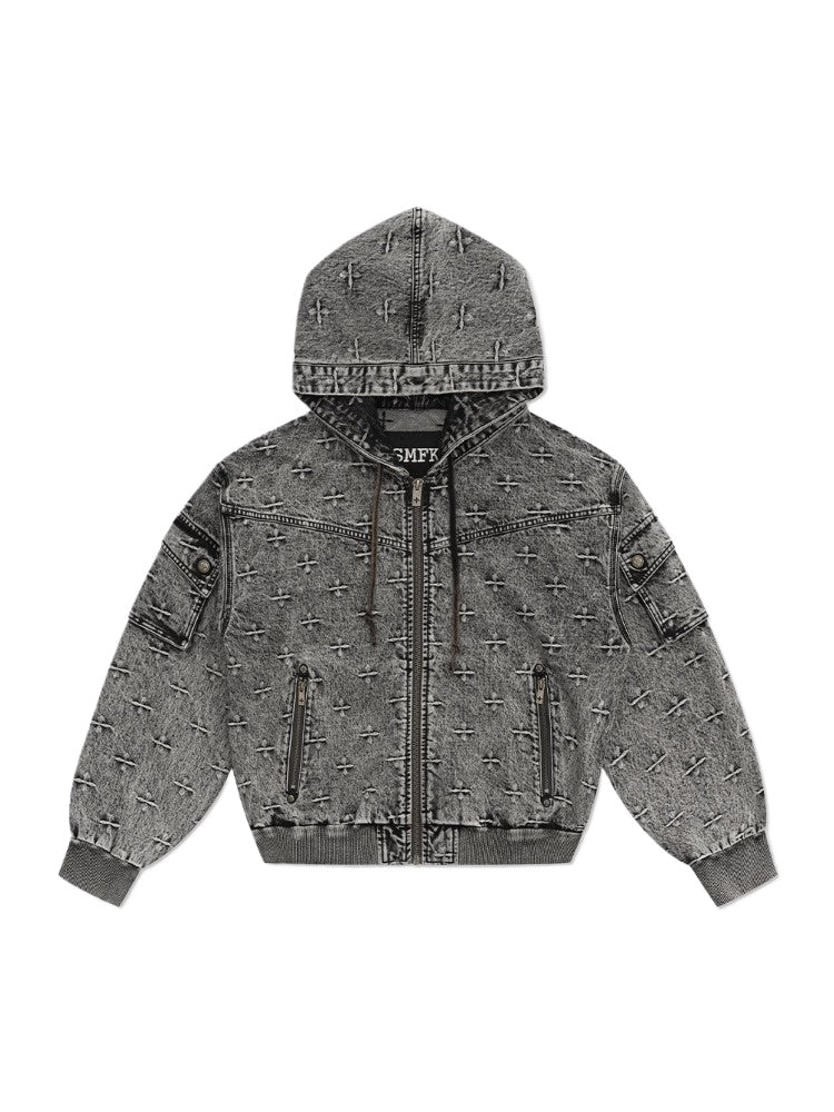 Garden Oversized Denim Hoodie - CHINASQUAD