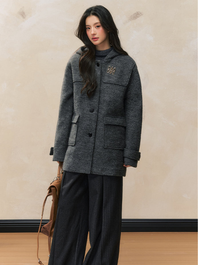 Academy Woolen Hooded Toggle Coat - CHINASQUAD