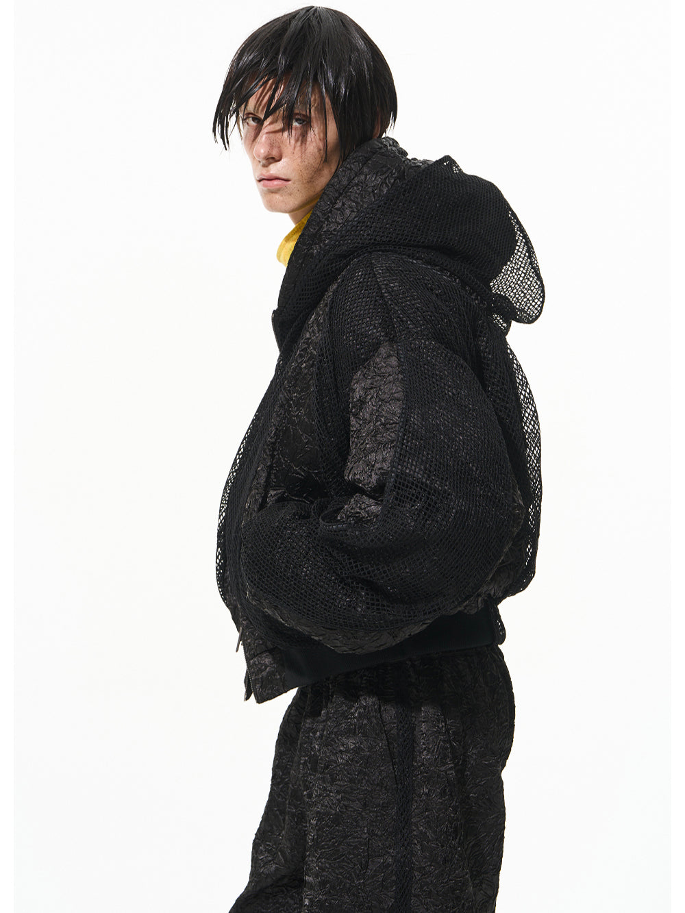 Black Hooded Patchwork Pilot Jacket - CHINASQUAD