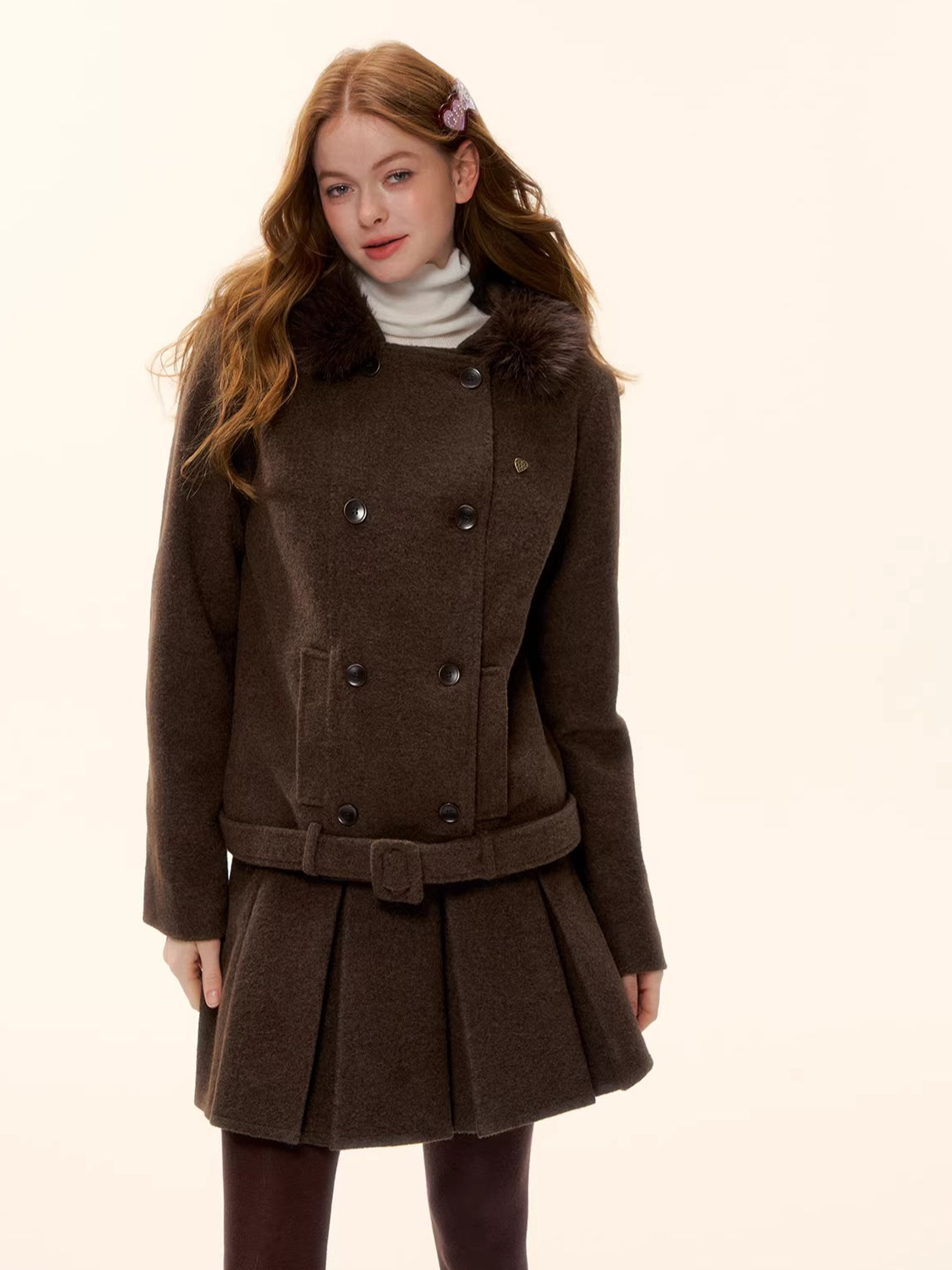 Sculpted Drawstring Cocoon Fleece Hoodie Jacket