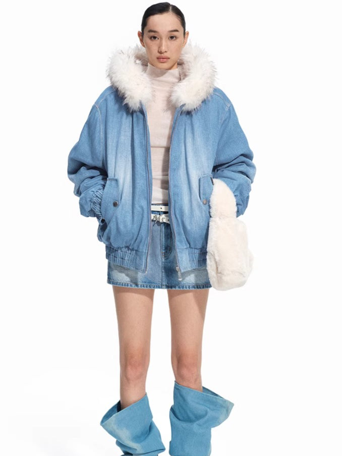 Lynx Denim Puffer Jacket