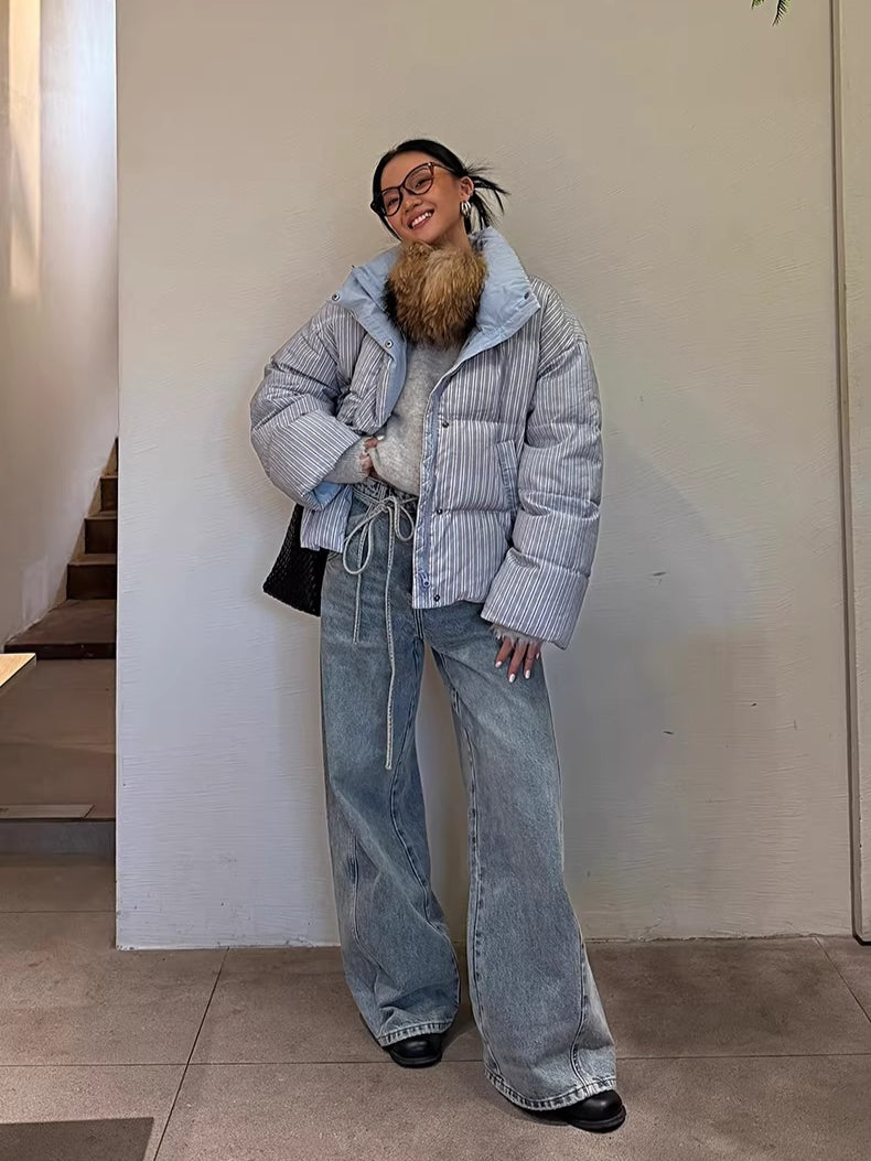 Raccoon Fur Metal-Logo Earmuffs