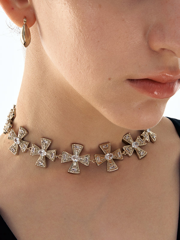 Vintage Cross Choker Necklace - CHINASQUAD