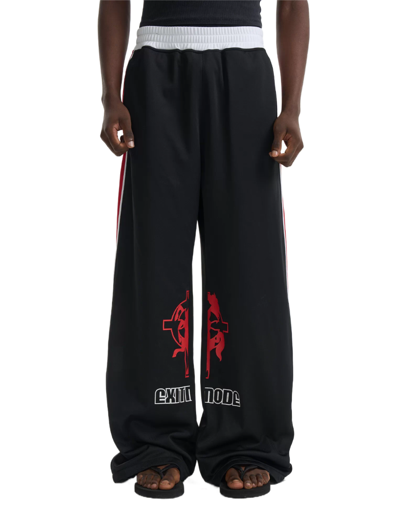 Sport Print Panel Track Pants