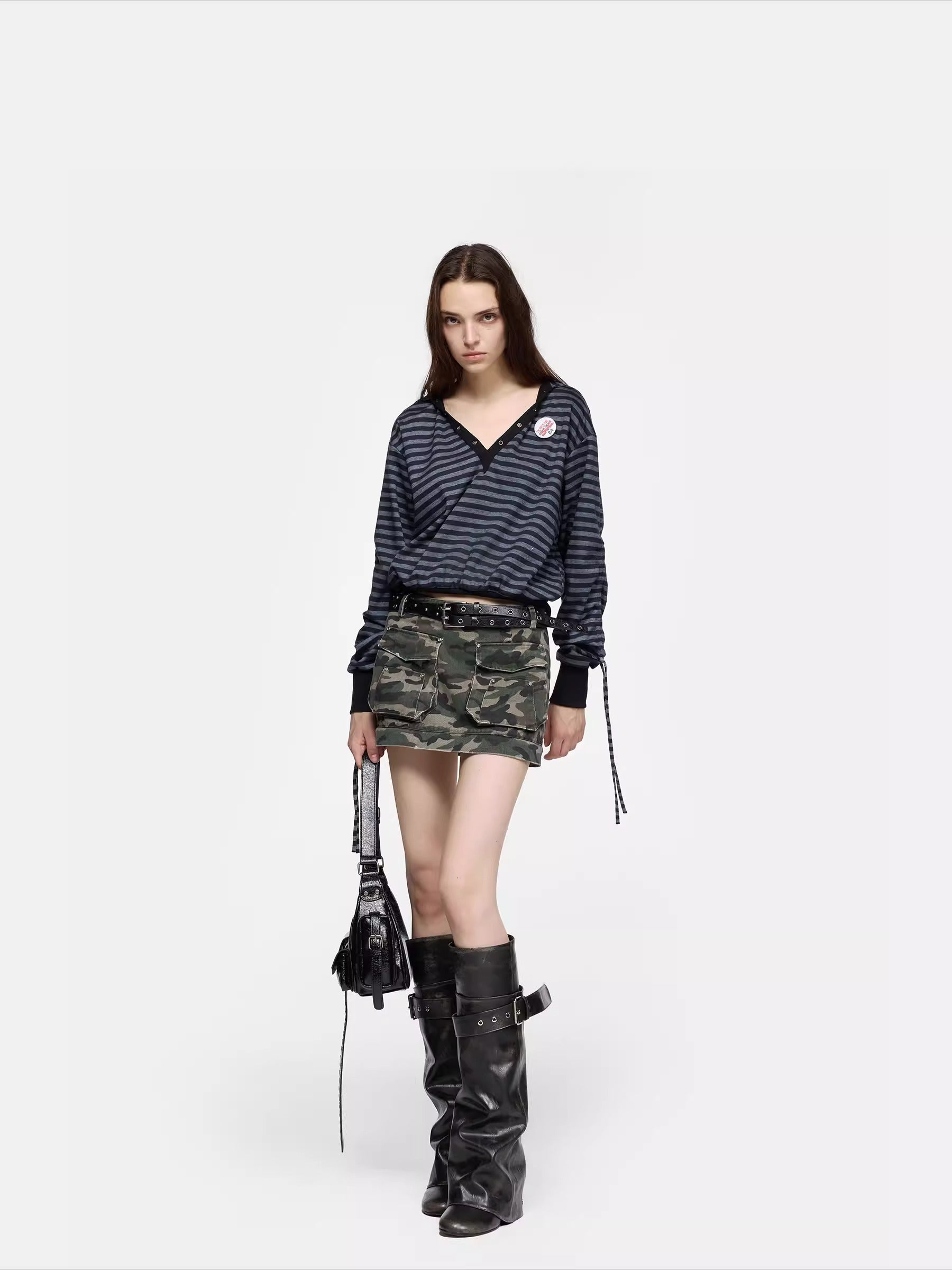 Rhinestone Back Hoodie T-Shirt