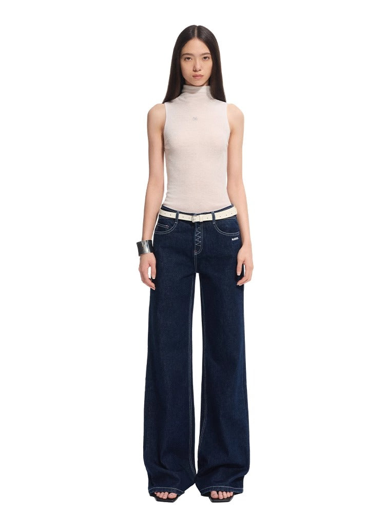 “Djembe Series” 100% Wool Asymmetric Hem Turtleneck T-shirt - CHINASQUAD