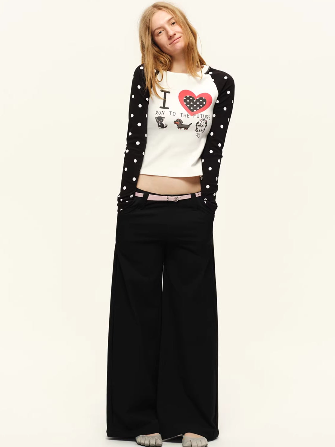 Low-Rise Fluid Tailored Wide-Leg Trousers