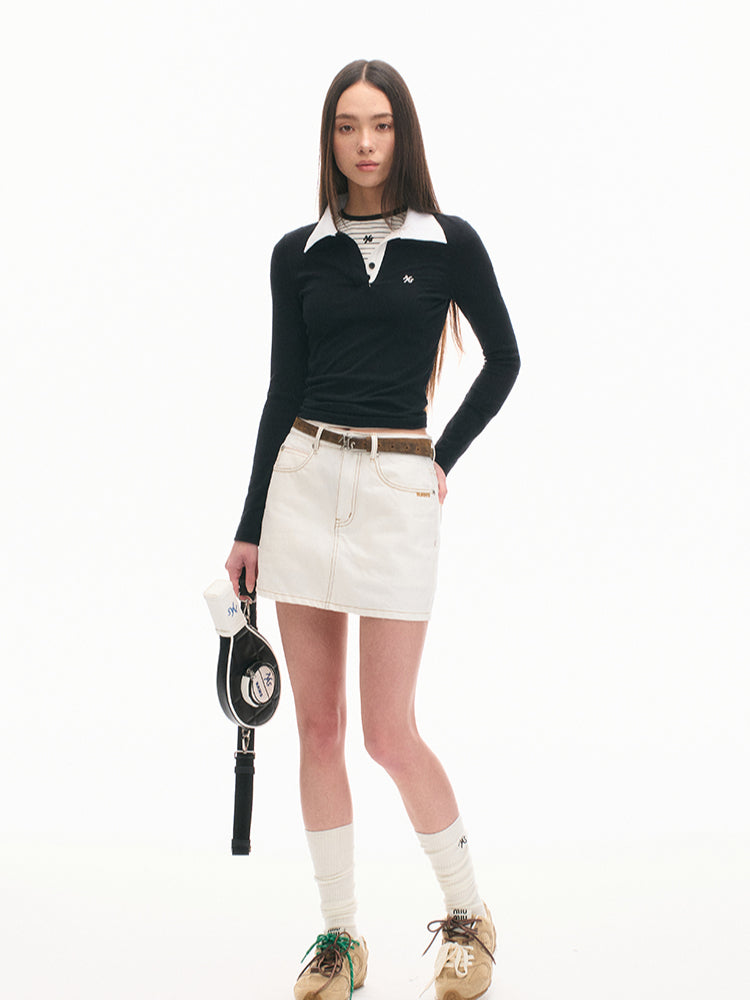 Classic Retro Mid-Waist Cotton Skirt - CHINASQUAD