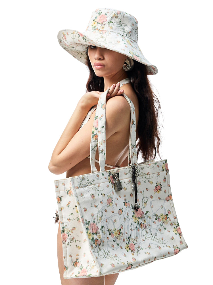 Floral-Printed Tote Bag