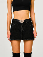 Classic Cross Angled Denim Skirt - CHINASQUAD