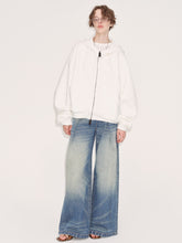 White Hooded Zip-Up Sweatshirt - CHINASQUAD