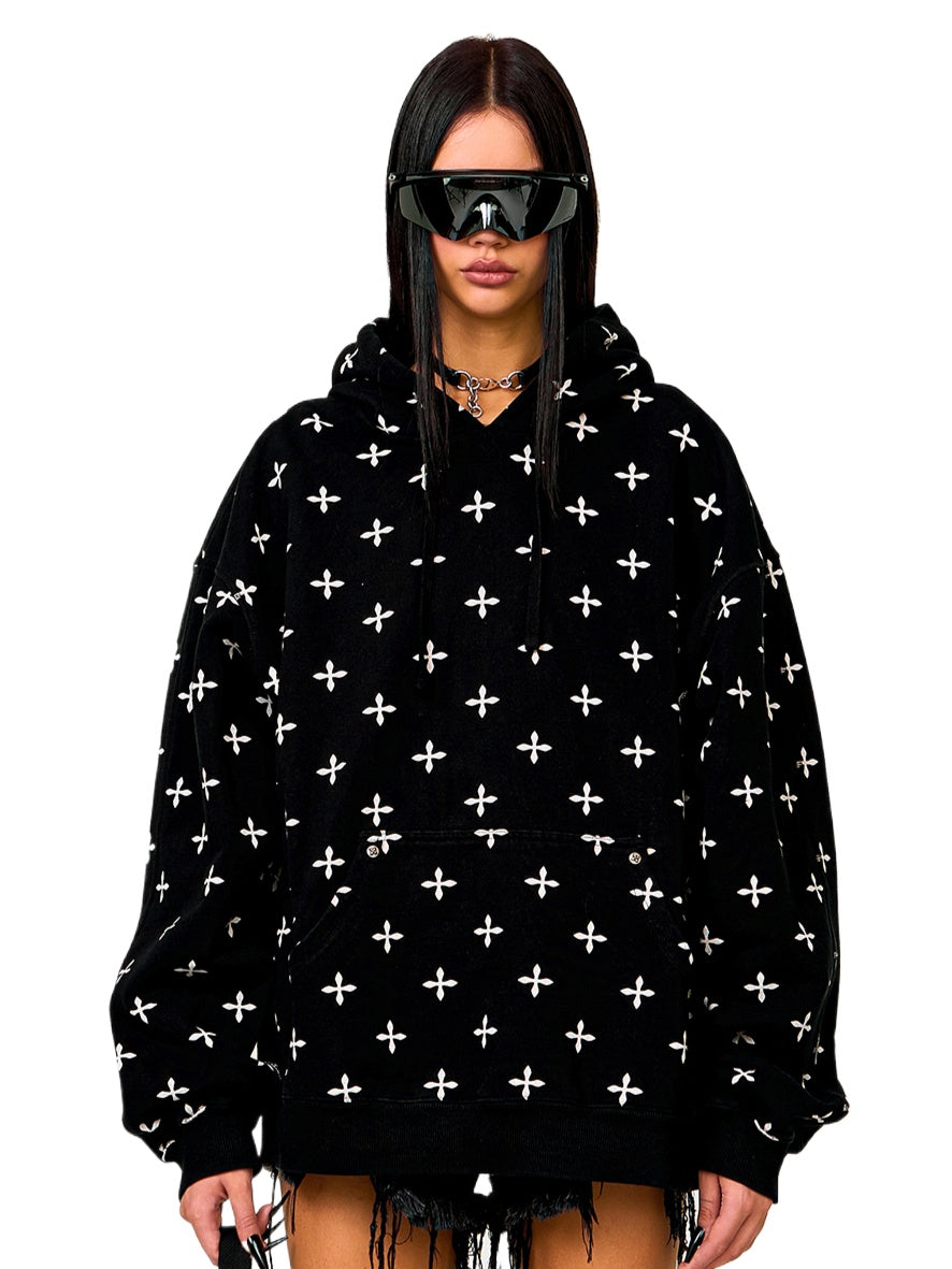 Black Garden Oversized Hoodie - CHINASQUAD