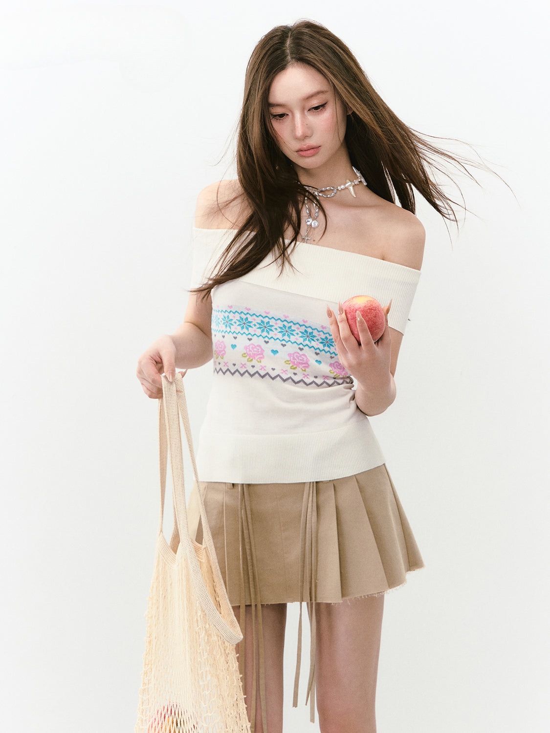 Floral Lace Off-Shoulder Vest - CHINASQUAD