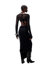 Hollow-Out Knitted Cropped Long-Sleeve Cover-Up - CHINASQUAD