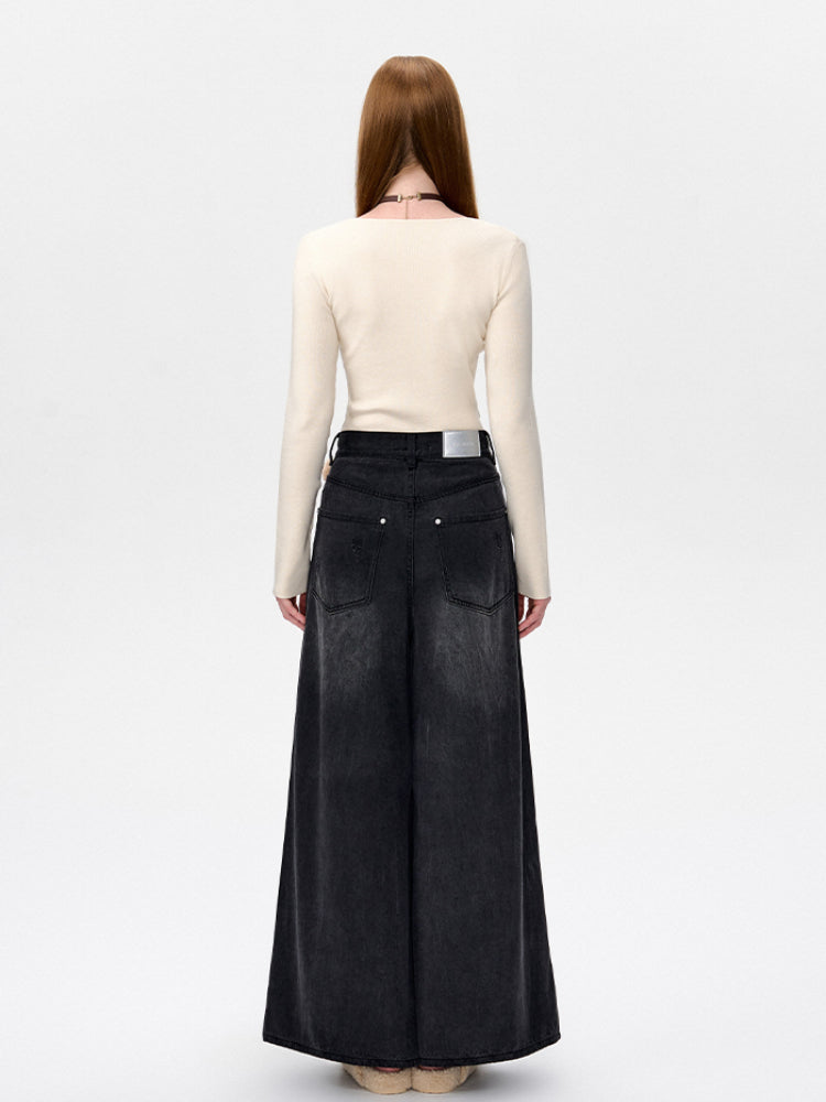 Low-Rise Wide-Leg Jeans - CHINASQUAD