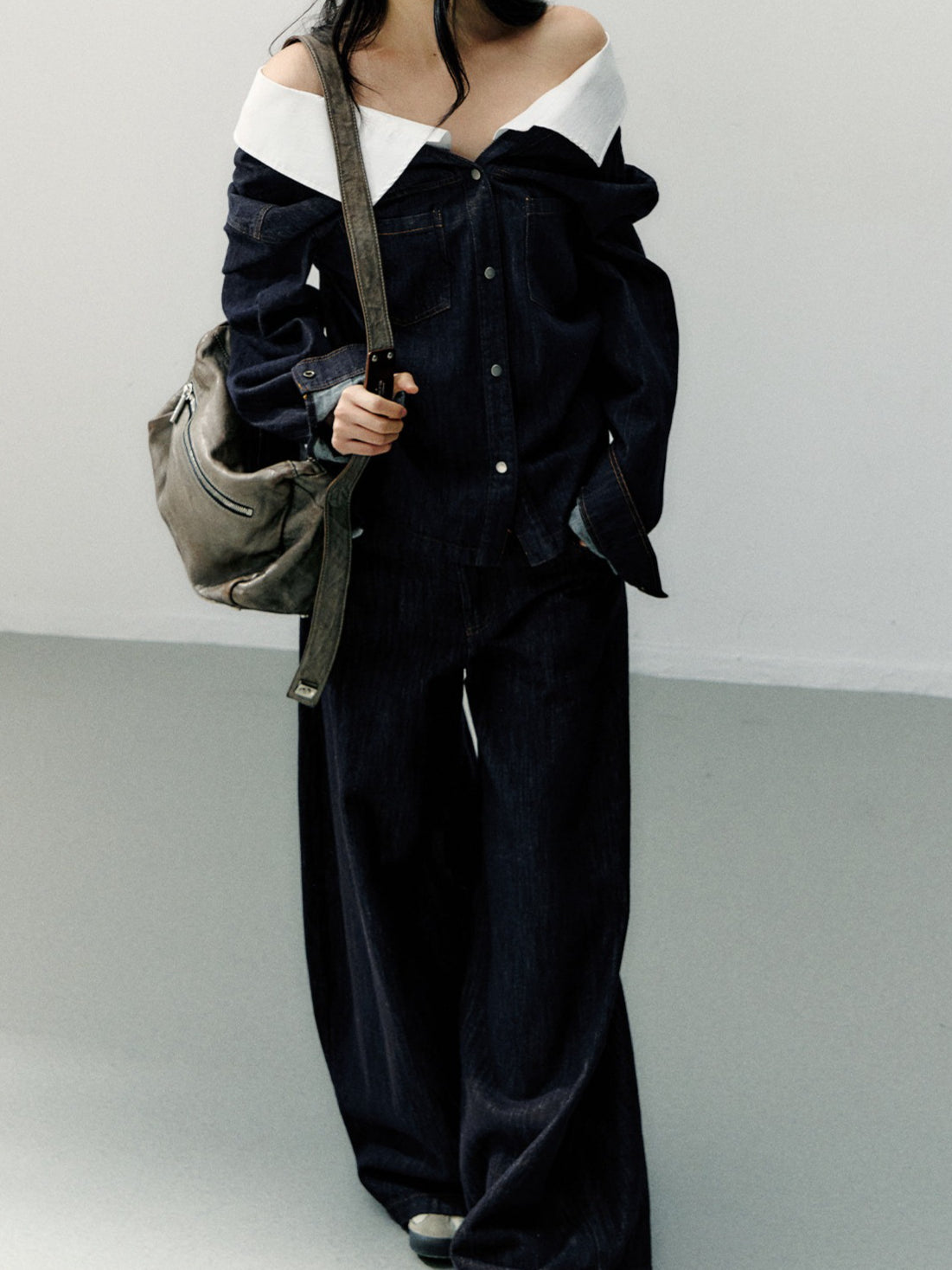 Vintage Wide-Leg Denim Trousers