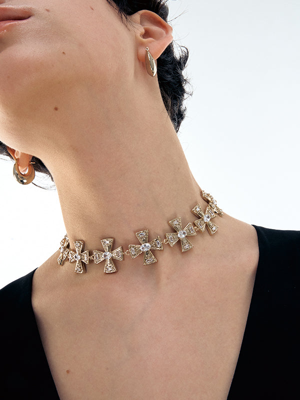 Vintage Cross Choker Necklace - CHINASQUAD