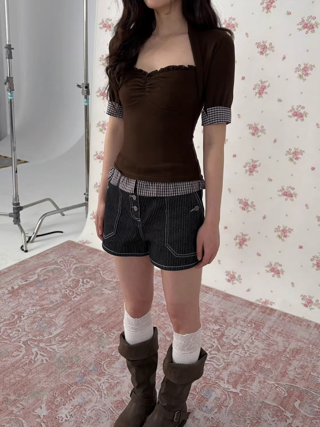 Vintage Square-Neck Wool-Blend T-Shirt