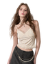 Velvet & Lace Spliced Slim-Fit Camisole - CHINASQUAD