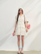 Checkered Hollow-Out Ruffled Dress Set - CHINASQUAD