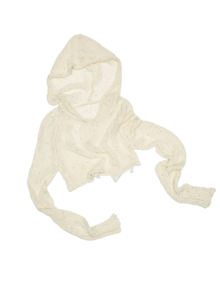 Hollow Sequin Crop Hoodie - CHINASQUAD