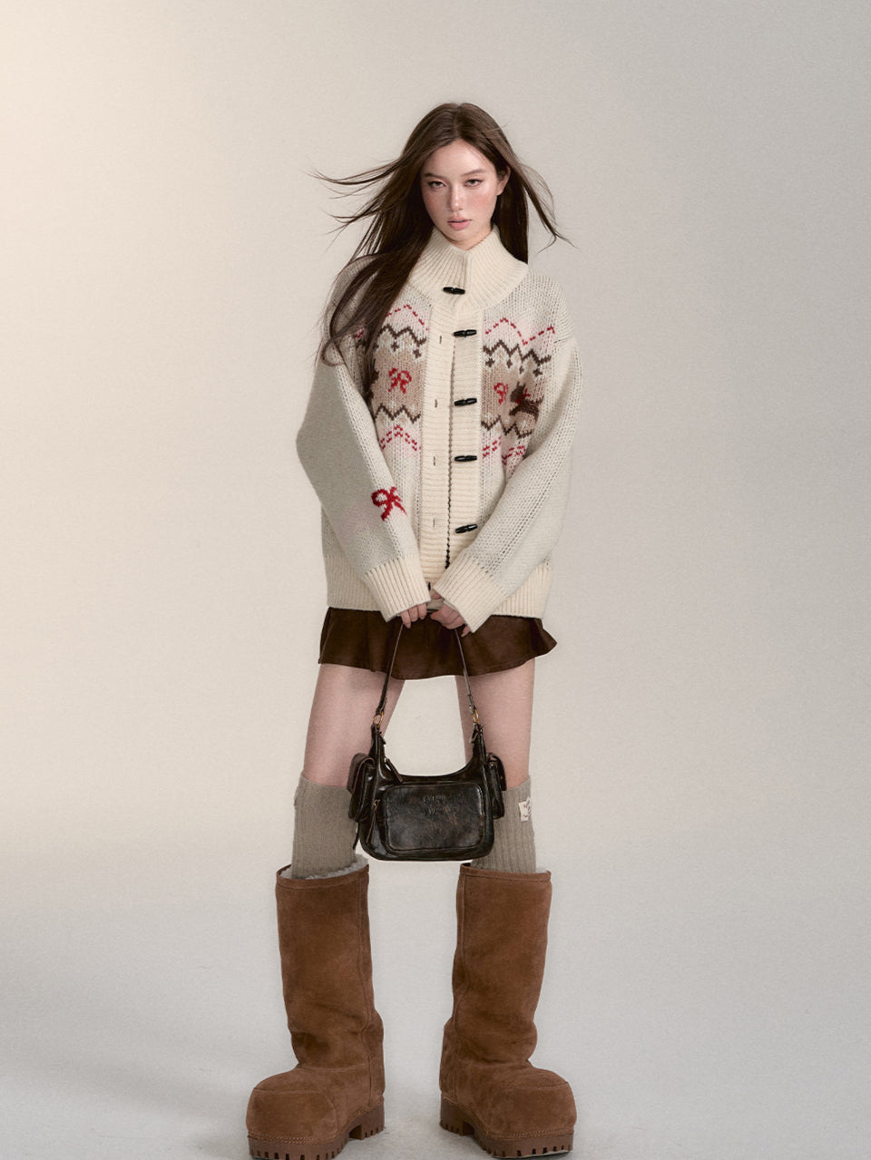 Fair Isle Loose Knit Cardigan - CHINASQUAD