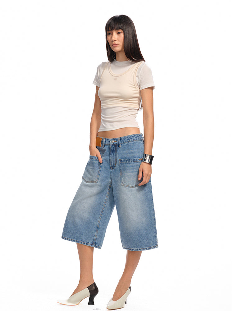 Washed Low - Rise 5 - Inch Denim Shorts - CHINASQUAD