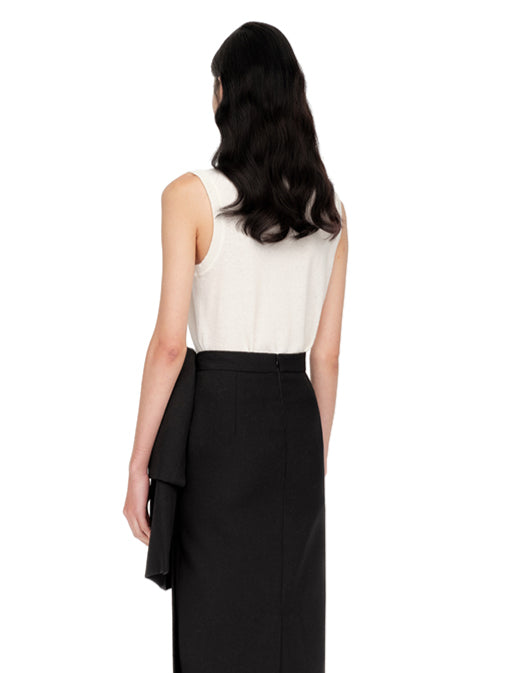 Collared Knit Tank Top Cardigan - CHINASQUAD