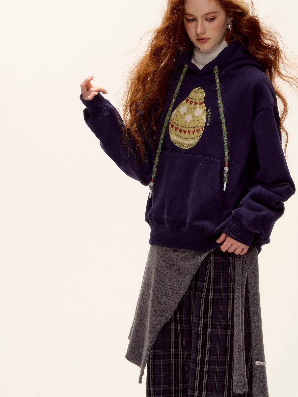 Brushed Fair Isle Knit Hoodie