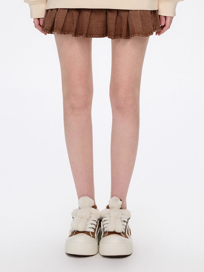 Teddy Fleece Platform Sneakers