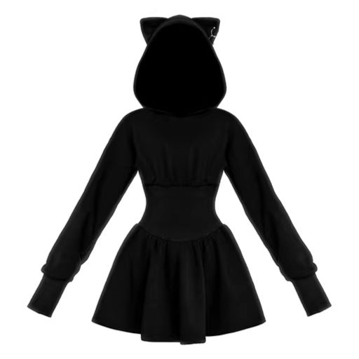 Waist-Cinching Sweatshirt Dress