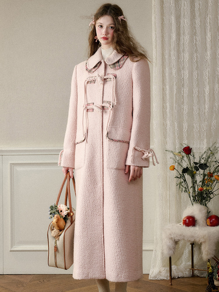 Plush Pink Wool Lamb Coat - CHINASQUAD