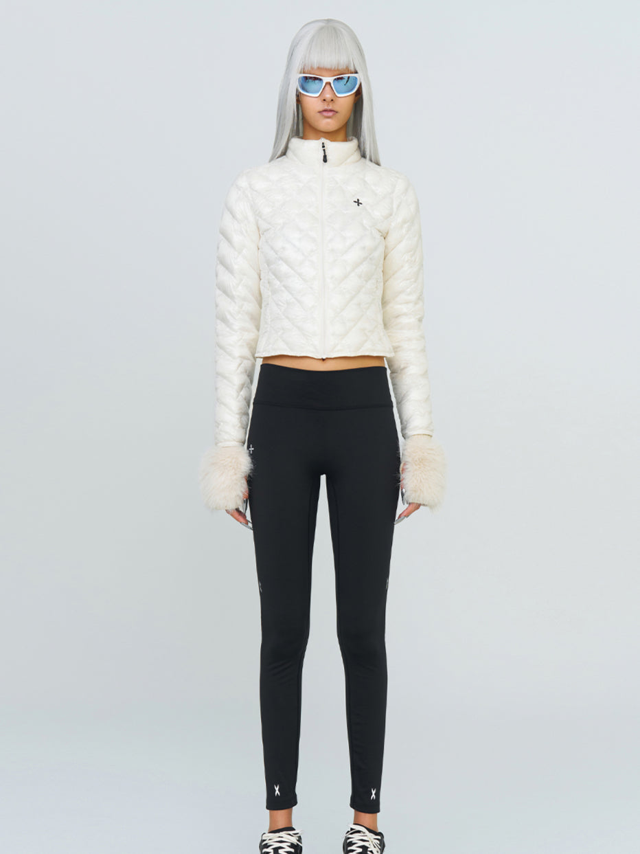 White Slim Fit Down Jacket - CHINASQUAD