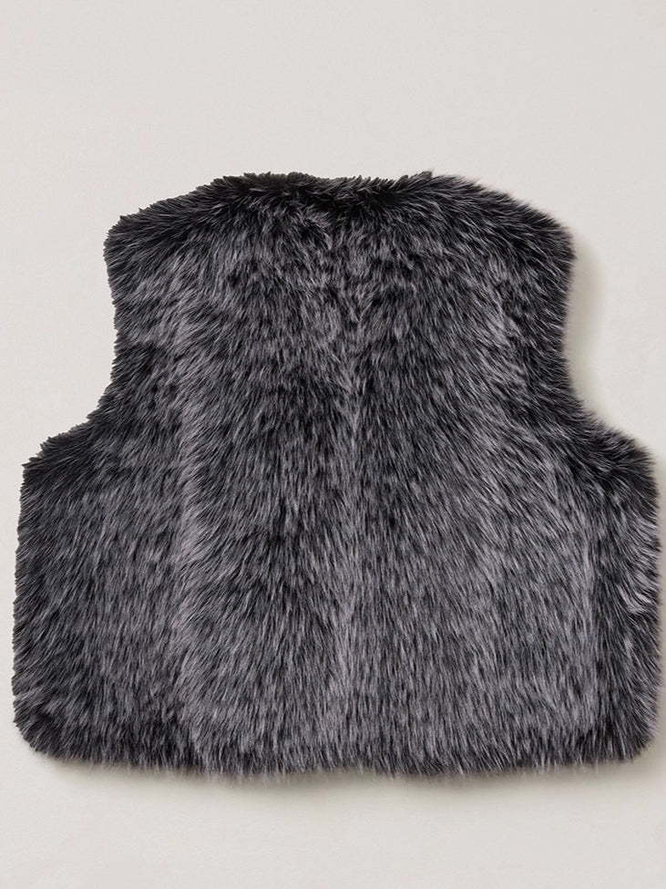 Cross Relic Oversized Faux Fur Vest