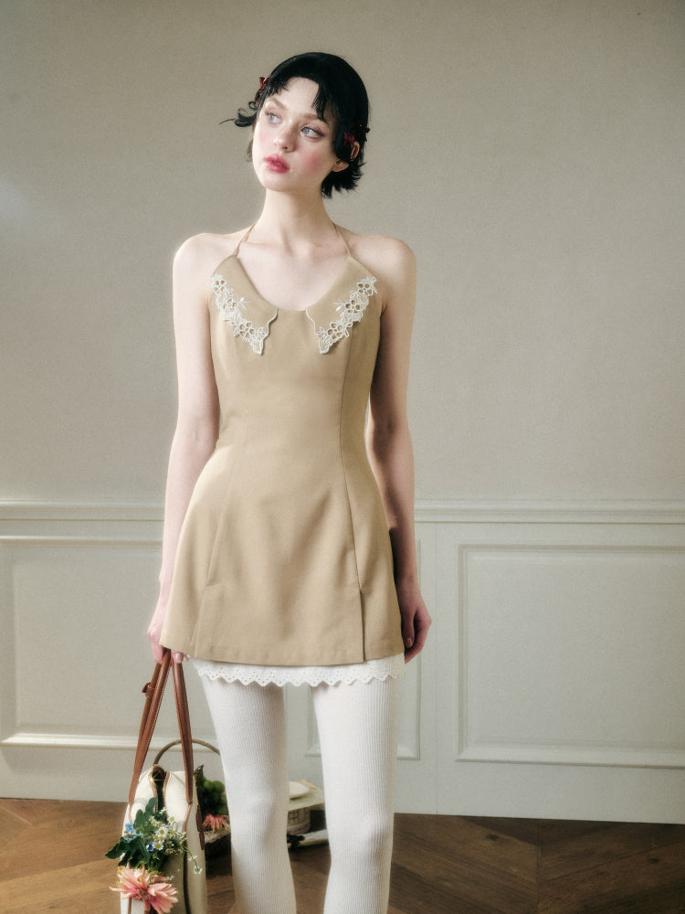 Cloud Neck Embroidered Dress - CHINASQUAD