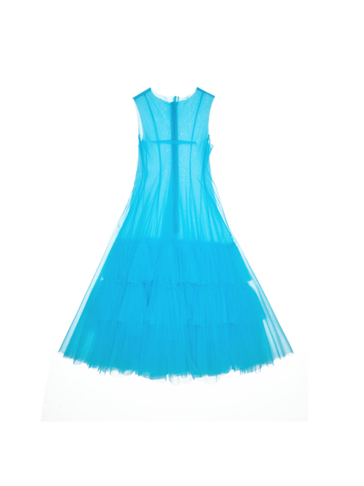 Mesh Panel Midi Dress - CHINASQUAD