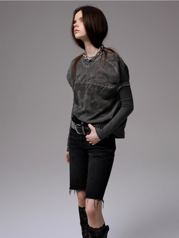 Contrast Logo Vintage Printed Rugby Jersey Shirt