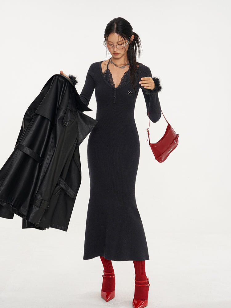 White & Black Mermaid Classic Dress - CHINASQUAD