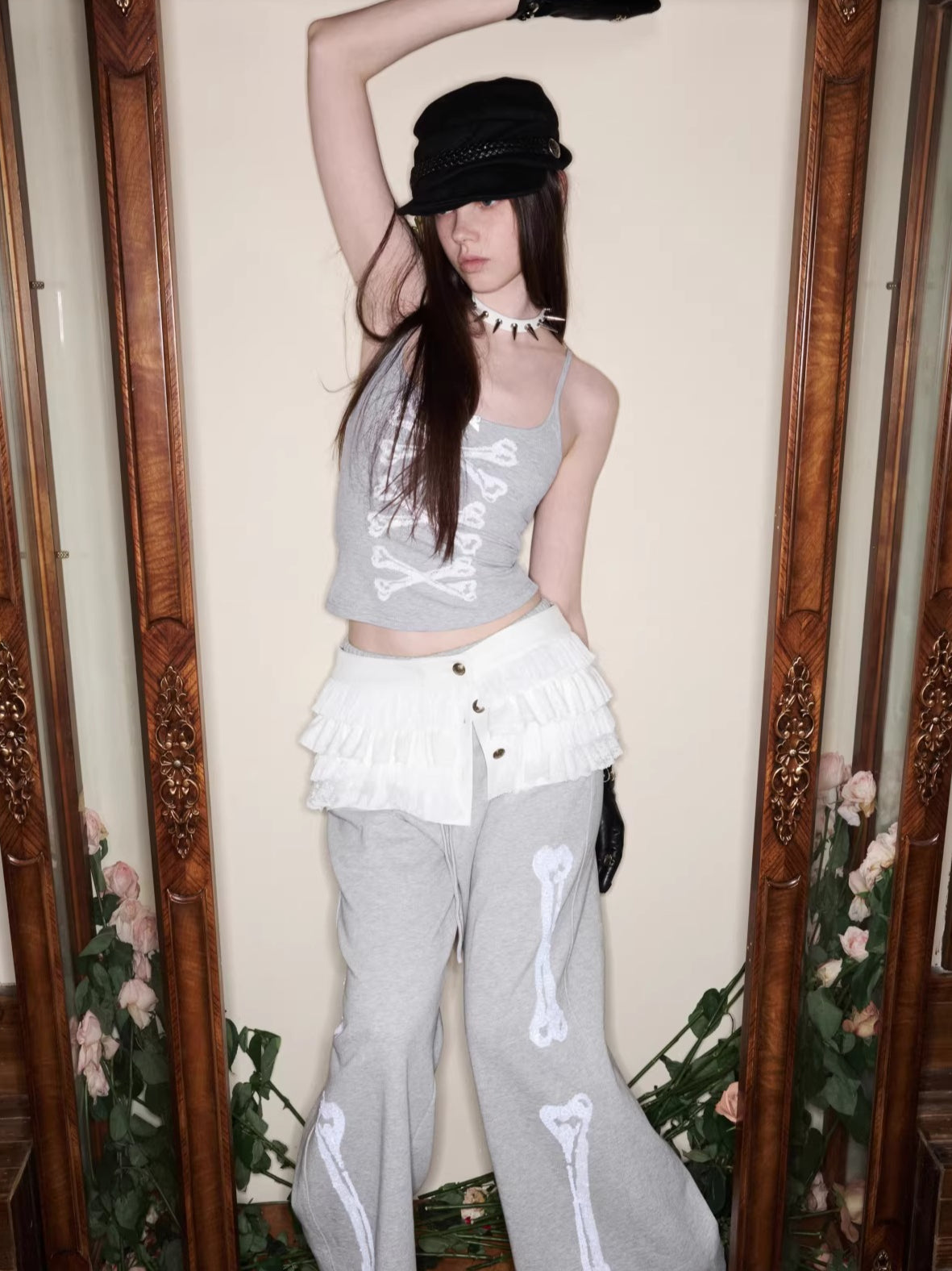 Stand-Collar Cropped Sweatshirt & Jogger Set