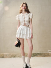 Flower Embroidered Lace Waist Skirt - CHINASQUAD